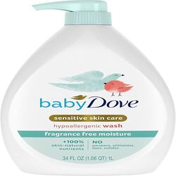 Baby Dove Hypoallergenic Wash Fragrance Free Moisture 385ml